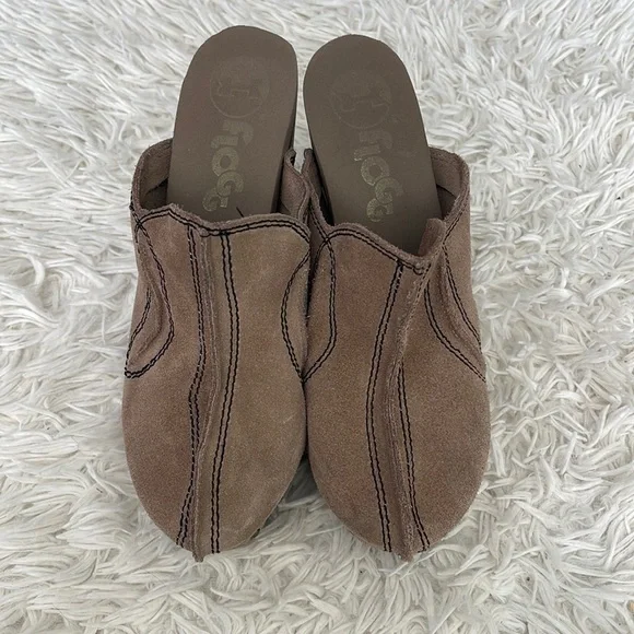 Flogg Suede Platforms Clogs Mules Size 8 - Picture 3 of 5